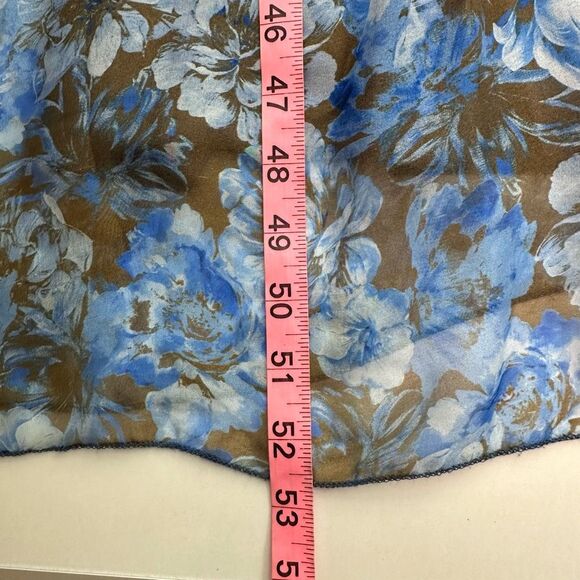 Le Ragazze Floral Maxi Dress XL Fit Flare Elastic Silk Blend Garden Party Fairy - Picture 10 of 16